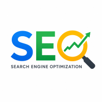 Modern SEO logo with chart arrow