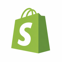 Stylized green shopping bag icon